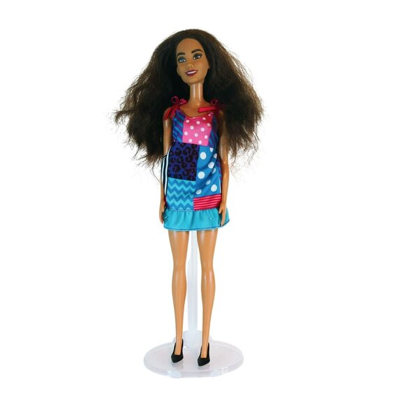 Barbie Fashionistas Doll #182 Hispanic Wavy Brunette Hair Redressed - Picture 1 of 5